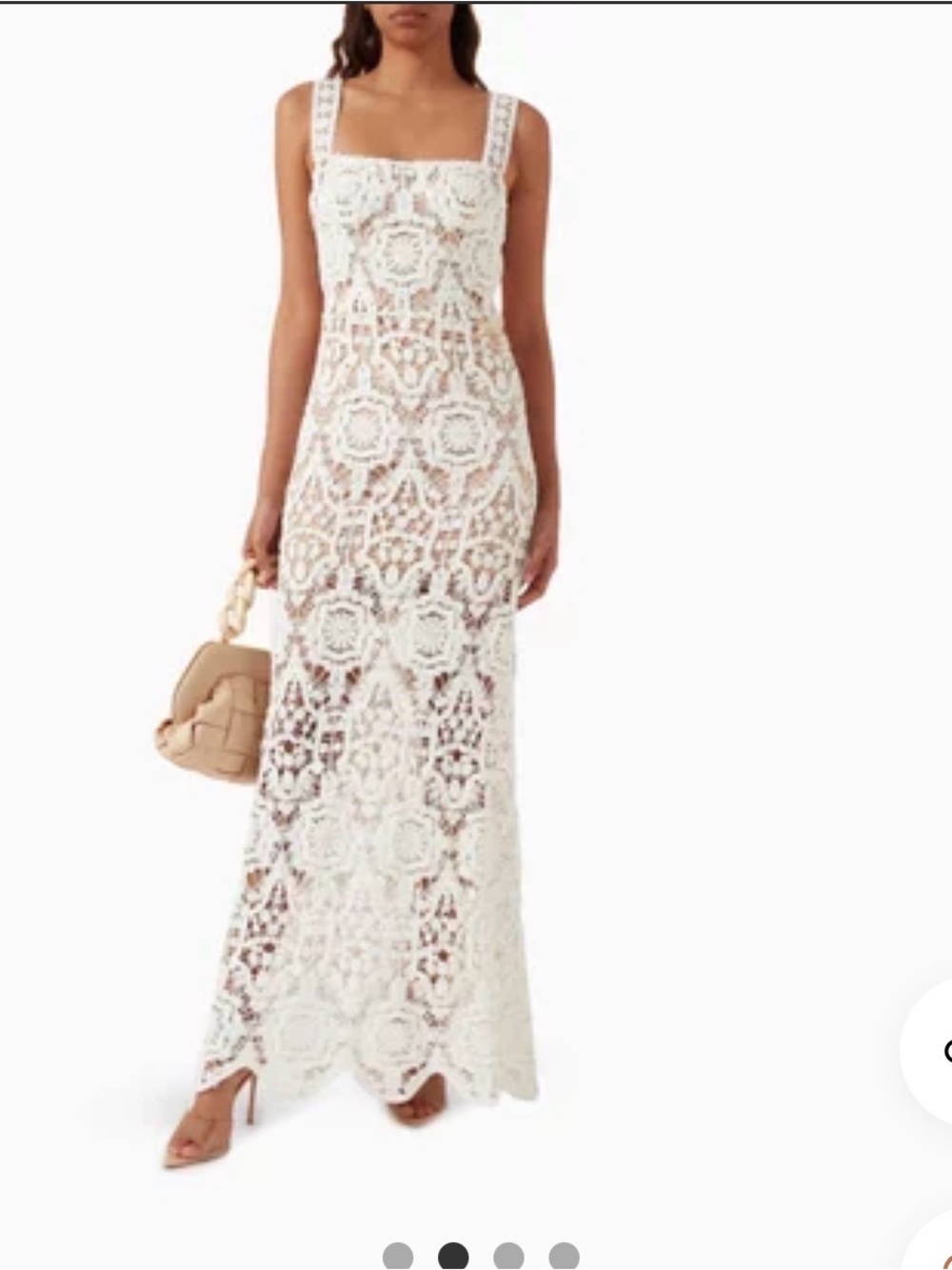 Bronx and Banco White Crochet Maxi Dress